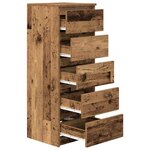 vidaXL Buffet avec tiroirs vieux bois 37 5x35x99 cm bois d'ingénierie