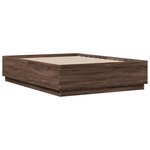vidaXL Cadre de lit avec lumières LED chêne marron 135x190 cm