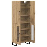 vidaXL Haut Armoire 2 Pièces Chêne artisanal Bois Aggloméré et Verre