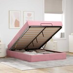 vidaXL Cadre de lit avec matelas avec matelas 2 Pièces Rose Velours
