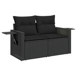 vidaXL Salon de jardin 9 Pièces avec coussins noir résine tressée