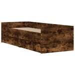 vidaXL Cadre de lit avec tiroirs chêne fumé 90x190 cm