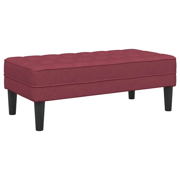 vidaXL banc avec coussin Bordeaux 113 x 57 x 39 cm tissu