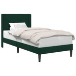 vidaXL Cadre de lit avec tête de lit Vert foncé 100 x 200 cm Velours
