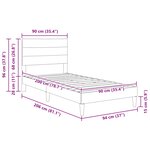 vidaXL Cadre de lit avec tête de lit Noir 90 x 200 cm Tissu