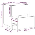 vidaXL Armoires de chevet et lumières LED 2 Pièces noir bois d'ingénierie