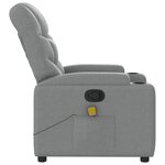 vidaXL Fauteuil inclinable de massage gris clair tissu