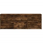 vidaXL Meuble TV avec LED chêne fumé 140x34x50 cm bois d'ingénierie