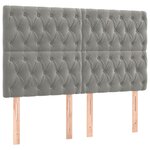 vidaXL Cadre de lit avec tête de lit Gris clair 160x200 cm Velours