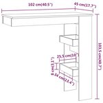 vidaXL Table de bar murale Gris Béton 102x45x103 5cm Bois d'ingénierie