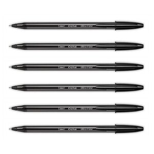 Stylo Bille Cristal Exact Pointe Ultra Fine Noir x 6 BIC