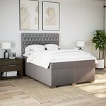 vidaXL Sommier à lattes de lit avec matelas Taupe 140x190 cm Tissu