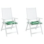 vidaXL Coussins de chaise lot de 2 motif de feuilles 40x40x3 cm tissu