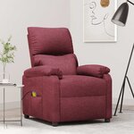 vidaXL Fauteuil de massage Rouge bordeaux Tissu