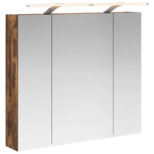 vidaXL Armoire Miroir de Salle de Bain Chêne fumé 80 x 14.5 x 70 cm