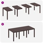 vidaXL Ensemble de salle à manger jardin 9 pièces avec coussins marron poly rotin