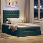 vidaXL Cadre de lit ottoman avec matelas vert foncé 120x200 cm velours