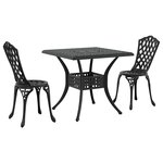 vidaXL Ensemble de tables de jardin 3 Pièces Noir Aluminium coulé