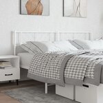 vidaXL Tête de lit métal blanc 180 cm