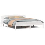 vidaXL Cadre de lit Blanc 200 x 200 cm Bois de pin massif