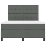 vidaXL Lit à ressorts avec matelas Gris foncé 140 x 200 cm tissu