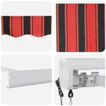 vidaXL Auvent Rétractable Rouge et noir 350 x 250 cm Tissu et Métal
