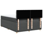 vidaXL Sommier à lattes de lit avec matelas Gris foncé 140x200cm Tissu