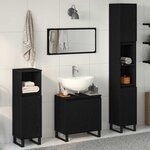 vidaXL Ensemble de mobilier de salle de bain avec stockage 3 Pièces Noir