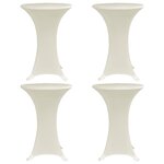 vidaXL Housses élastiques de table Ø 80 cm Crème 4 Pièces