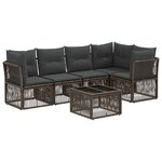 vidaXL Ensemble de canapé de jardin 6 Pièces Gris polyrotin