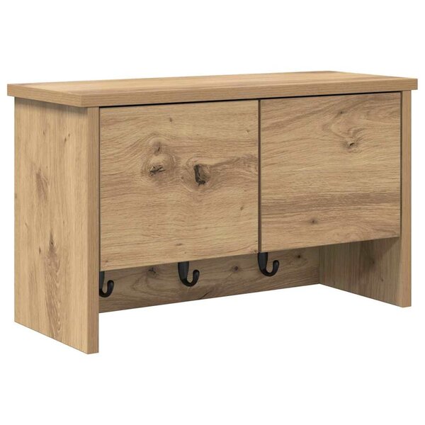 vidaXL Porte-manteau mural avec porte chêne artisanal 50 x 20 x 30 cm