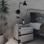 vidaXL Tables de chevet pieds en métal 2 Pièces Sonoma gris 40x35x50 cm