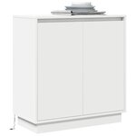 vidaXL Buffet LED avec porte Blanc 71 x 34 5 x 75 cm Bois d'ingénierie