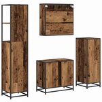 vidaXL Ensemble de mobilier de salle de bain 4 Pièces Bois Ancien