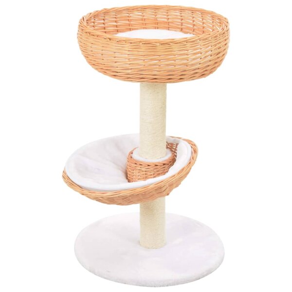 vidaXL Arbre à chat avec griffoir en sisal Naturel Bois de saule
