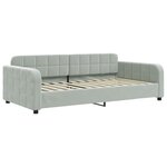 vidaXL Lit de jour et gigogne et matelas gris clair 100x200 cm velours