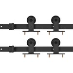 vidaXL Kits de fixation pour porte coulissante 2 Pièces 183 cm Acier Noir