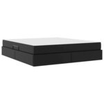 vidaXL Lit avec rangement et matelas avec stockage 2 pc Noir Cuir