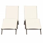 vidaXL Chaises longues avec coussins lot de 2 marron résine tressée