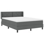 Lit à ressorts vidaXL avec matelas gris foncé 140x190 cm en tissu