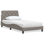 vidaXL Lit avec matelas taupe 100x200 cm tissu