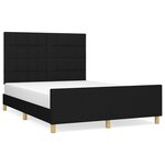 vidaXL Cadre de lit avec tête de lit Noir 140x200 cm Tissu