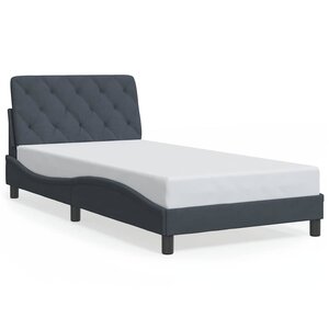 vidaXL Cadre de lit sans matelas gris foncé 100x200 cm velours