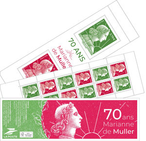 Carnet de timbres Marianne - 70 ans de la Marianne de Muller - Salon d'Automne 2025