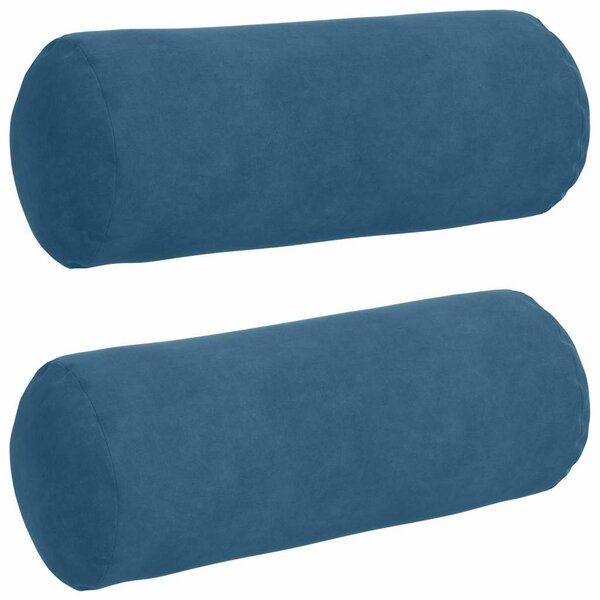 vidaXL Coussins d'accent 2 Pièces Bleu Ø 15 x 40 cm