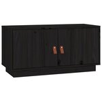 vidaXL Meuble TV Noir 80x34x40 cm Bois de pin massif