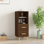 vidaXL Buffet Chêne marron 34 5x34x90 cm Bois d'ingénierie