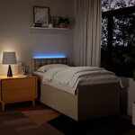 vidaXL Sommier à lattes de lit avec matelas Crème 100x200 cm Tissu