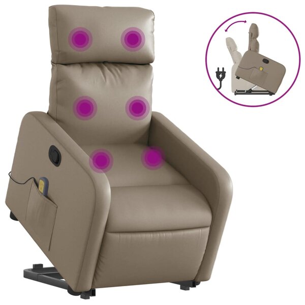 vidaXL Fauteuil inclinable de massage Cappuccino Similicuir