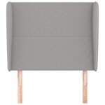 vidaXL Tête de lit avec oreilles Gris clair 83x23x118/128 cm Tissu